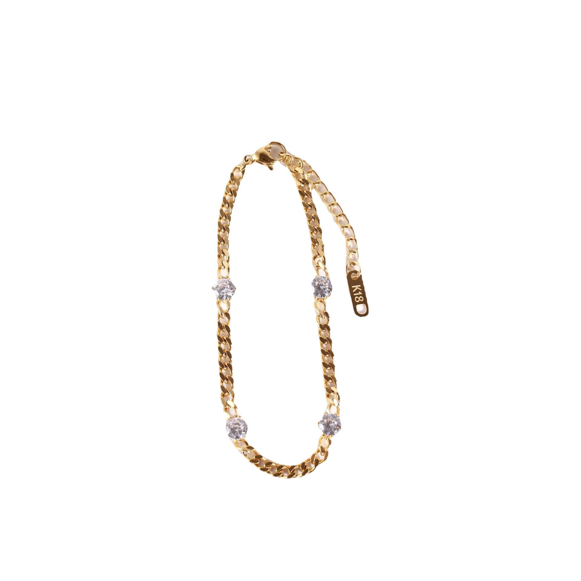 Wholesale Shiny Claw Diamond White Diamond Chain Titanium Steel Bracelet